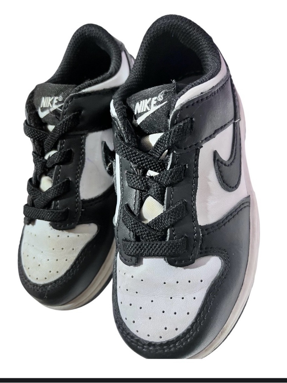 Nike Dunk Low Black & White Size 9C Like New - Picture 2 of 4